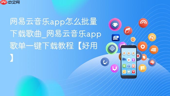 网易云音乐app怎么批量下载歌曲_网易云音乐app歌单一键下载教程【好用】