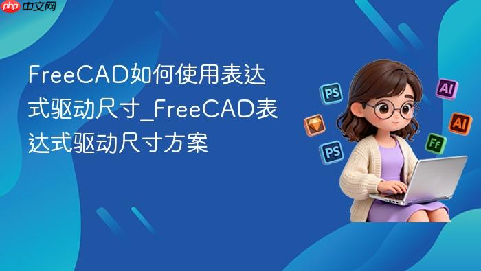 FreeCAD如何使用表达式驱动尺寸_FreeCAD表达式驱动尺寸方案