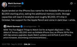 苹果首款折叠屏定名iPhone Duo 起价2000美元 10月上市